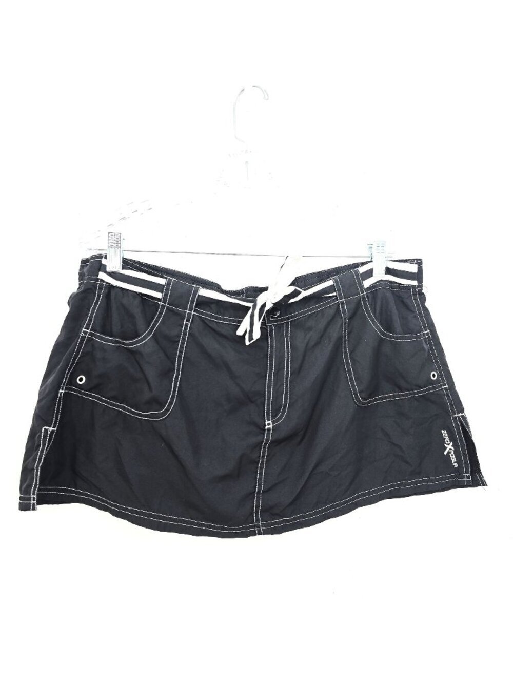 ZeroXposur Y2K Black White Mini Swim Shorts Women Plus Size 16